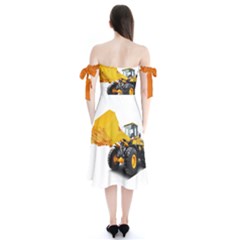 Shoulder Tie Bardot Midi Dress 