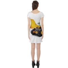 Short Sleeve Skater Dress Back Short Sleeve Skater Dress Back