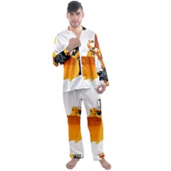 Men s Long Sleeve Satin Pajamas Set 