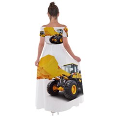 Off Shoulder Open Front Chiffon Dress 