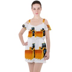 Ruffle Cut Out Chiffon Playsuit 