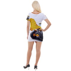 Short Sleeve Asymmetric Mini Dress 