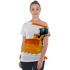 Off Shoulder Tie-Up T-Shirt 