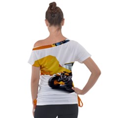 Off Shoulder Tie-Up T-Shirt 