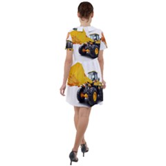 Short Sleeve Shoulder Cut Out Dress  