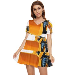 Tiered Short Sleeve Babydoll Dress 