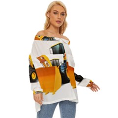 Off Shoulder Chiffon Pocket Shirt 
