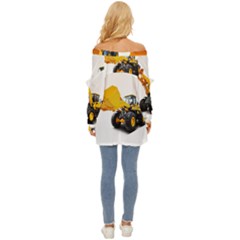 Off Shoulder Chiffon Pocket Shirt 