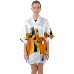 Half Sleeve Satin Kimono  