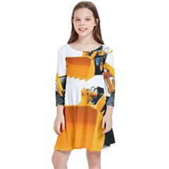 Kids  Quarter Sleeve Skater Dress 