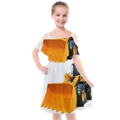 Kids  Cut Out Shoulders Chiffon Dress 