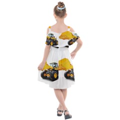 Kids  Cut Out Shoulders Chiffon Dress 