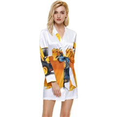 Long Sleeve Satin Robe 