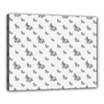 Grey Unicorn Sketchy Style Motif Drawing Pattern Canvas 20  x 16  (Stretched)