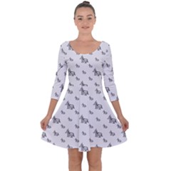 Quarter Sleeve Skater Dress 