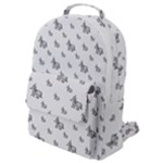 Grey Unicorn Sketchy Style Motif Drawing Pattern Flap Pocket Backpack (Small)