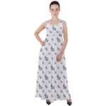 Grey Unicorn Sketchy Style Motif Drawing Pattern Empire Waist Velour Maxi Dress