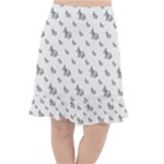 Grey Unicorn Sketchy Style Motif Drawing Pattern Fishtail Chiffon Skirt