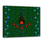 Halloween Pumkin Lady In The Rain Canvas 20  x 16  (Stretched)