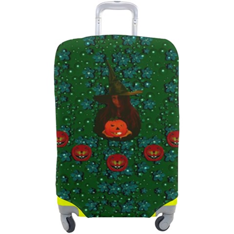 Halloween Pumkin Lady In The Rain Luggage Cover (Large) from ArtsNow.com