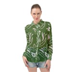 Folk flowers pattern Floral surface design Seamless pattern Long Sleeve Chiffon Shirt