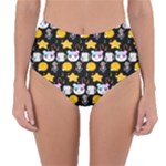 Cats Sun Stars Reversible High-Waist Bikini Bottoms