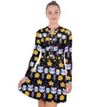 Cats Sun Stars Long Sleeve Panel Dress