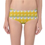 Cartoon Pattern Mid-Waist Bikini Bottoms