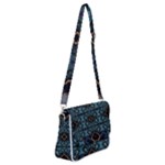 Blue pattern Shoulder Bag with Back Zipper
