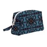 Blue pattern Wristlet Pouch Bag (Medium)