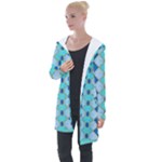 Turquoise Longline Hooded Cardigan