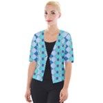 Turquoise Cropped Button Cardigan