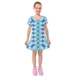 Turquoise Kids  Short Sleeve Velvet Dress