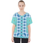 Turquoise V-Neck Dolman Drape Top