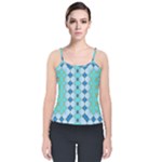 Turquoise Velvet Spaghetti Strap Top