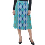 Turquoise Classic Velour Midi Skirt 