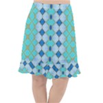 Turquoise Fishtail Chiffon Skirt