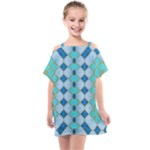 Turquoise Kids  One Piece Chiffon Dress