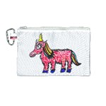 Unicorn Sketchy Style Drawing Canvas Cosmetic Bag (Medium)