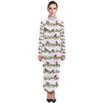 Bullfinches On The Branches Turtleneck Maxi Dress