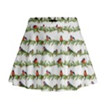 Bullfinches On The Branches Mini Flare Skirt