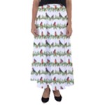 Bullfinches On The Branches Flared Maxi Skirt