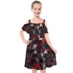 Gothic Peppermint Kids  Cut Out Shoulders Chiffon Dress