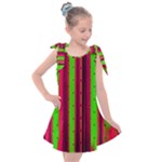 Warped Stripy Dots Kids  Tie Up Tunic Dress