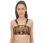 Warped Stripy Dots Cage Up Bikini Top