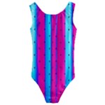 Warped Stripy Dots Kids  Cut-Out Back One Piece Swimsuit