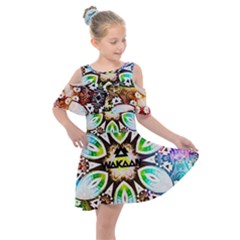 Kids  Shoulder Cutout Chiffon Dress 