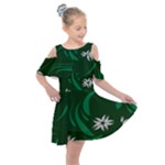 Folk flowers print Floral pattern Ethnic art Kids  Shoulder Cutout Chiffon Dress