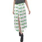 Floral Velour Split Maxi Skirt
