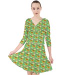 Fruits Quarter Sleeve Front Wrap Dress